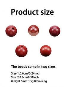 Cinnabar Beads Bulk DIY Accessories Bracelet Beaded Bracelet Round Beads Cinnabar Decorative Beads For DIY Jewelry, Bracelets, Necklaces, Garment Weaving, Loose Beads - Multicolor - View 5