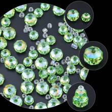 50 件 6/8 毫米浅绿色 AB 色刻面合成水晶珠，手链、项链、DIY 配件珠宝制作用品 - 車輪水晶 - 查看 4