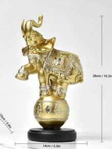 可爱的树脂大象玩球装饰，适合现代家居、橱柜、乔迁礼物、父亲、老师 - 彩色 - 查看 6