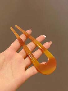 1pc Vintage Stylish U-Shaped Acetate Hair Clip For Women, Suitable For Ages 14+, Daily Decorative Accessory, Perfect Mother's Day Gift Hair Combs Combs For Hair Side Comb
