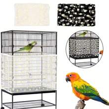 1pc Sunflower Pattern Bird Cage Net Cover, Prevent Splashing, Dust-Proof Net Canopy, Fits Square & Round Bird Cages