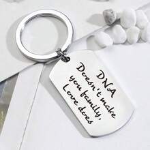1pc Family Love Keychain DNA Metal Engraved Keyring Small Gift For Family Members