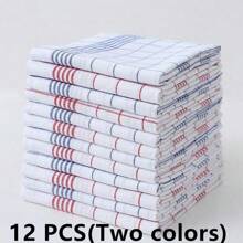 4/6/8/12 Pcs Rags, 2 Colors Kitchen Tea Towels, Creative Napkin Classic Plaid Rectangular Cotton And Linen Fabric Home Kitchen Fabric Napkin Placemat Tea Towel Home Supplies Grid KitchenTowels,Fabric Stripes And Checkered Kitchen Towels, - Multicolor - View 13