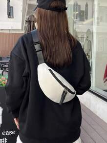 Hot Men's Casual Simple Style Mini Shoulder Bag Men For Mobile Phone Crossbody Bag Men For Student Large Capacity Fanny Pack Backpack Waterproof Waist Bag Men Sling Bag Men Suitable For Commute Beach University School Daily Commute Belt Bag Gym Bag - Beige - View 10