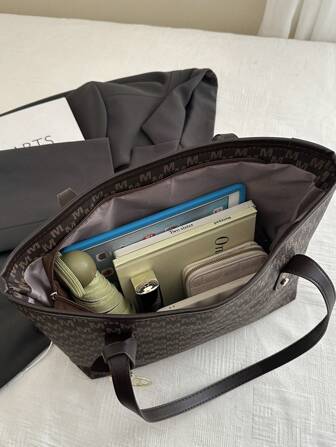 欧美跨境个性大容量字母极简印花手提包女新款菱格通勤单肩包