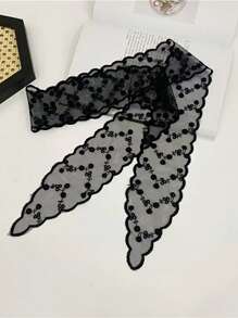 1pc Women's Extra Long Lace Headband, Simple & Sweet Polyester Lace Hairband, Beach Accessories, Can Be Used As Hair Tie, Necklace, Fashion Apparel Accessory, Can Also Be Used As Belt Or Bag Charm Turban Headband Sweatband