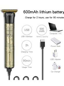 HINEA HIENA Hair Clipper, An Antique Bronze Three In One Hair Clipper With Multifunctional Fast Charging And Long Standby Function. It Is A Shaver, Nose Hair Trimmer, USB Car Charger, Waterproof, Men's, Father's Day Gift, Cordless Rechargeable Men's Beauty Set, Suitable For Beard, Head, Hair, Body, Appearance And Facial Hair Clippers