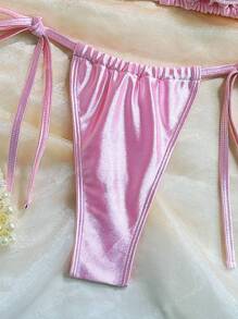 New European And American Style Gold Foil Handmade Butterfly Floral Bikini Swimwear For Women