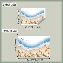 1PC Creative Beach, Shell, Starfish Bathroom Toilet Decorative Stickers, Self-Adhesive Removable Wall Decals Gifts Birthday Graduation Room Decor Home Decor Wall Decor Bathroom Decor Bedroom Decor Room Decoration Stuff Living Room Decor House Decor Home Decor Living Room Wall Art Wall Paper Personalised Stickers