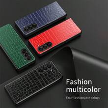 1 Stück Multi-Farben Krokodilleder-Textur PU Leder 2 in 1 Klapphülle, ultra dünne faltbare Hartschale mit Soft-Edge Schutz, minimalistisches hochwertiges Handyhülle kompatibel mit Samsung Galaxy Z Fold 5/Z Fold 4/Z Fold 3/Z Fold 2/Z Flip 6/Z Flip 5/Z Flip 4/Z Flip 3/Z Fold 6, wasserdicht, stoßfest, kratzfest