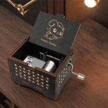 1 Pc A Custom-Made Music Box With A Melody Style, Personalized Music Box, Simple And Cute Cartoon Rabbit Pattern Drawing, Easter Theme. Custom-Made Metal Melody Device, Classical Engraved Music Box, Music-Themed Box, A Gift For Friends, A Valentine's Day Gift For Close Friends. - Multicolor - View 10