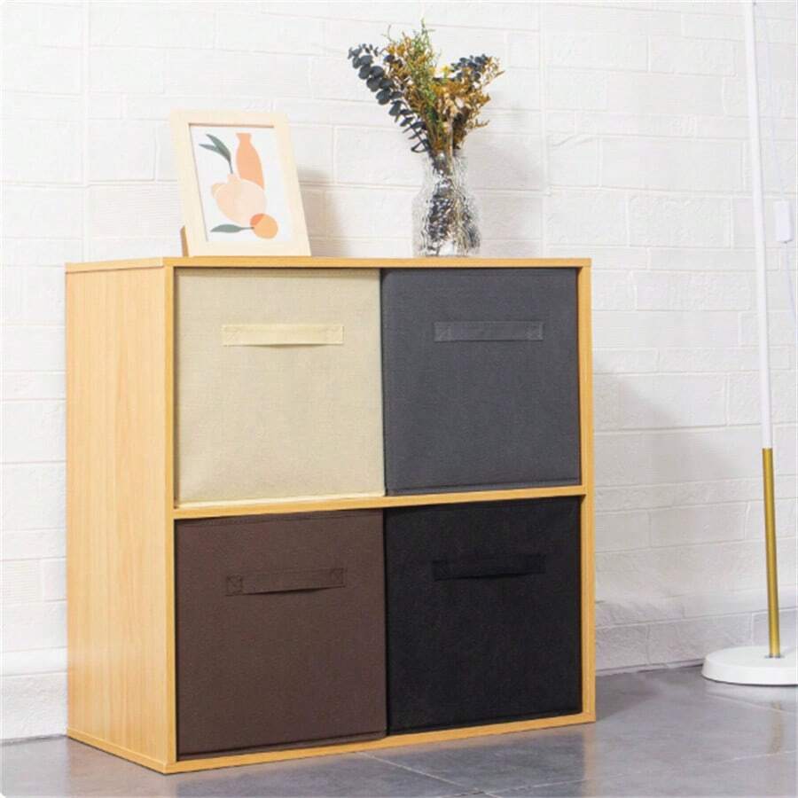 1pc Foldable Open-Top Storage Box, Household Organizer Bin For Miscellaneous, Toys, Clothes Wardrobe