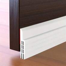 1pc Door Draft Stopper, White, Black And Dark Brown Color, Plastic Material, Suitable For Home, Commercial Use And Automotive, Self-Adhesive Rubber Door Seal Strip - Anti-Theft, Soundproof, Windproof, Anti-Collision, Anti-Dust, Applicable For Bedroom And Entrance Doorway