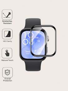 1pc Solid Color 3D Full Screen Scratch-Resistant PET Composite Smart Watch Protective Film With Cleaning Cloth Compatible With Huawei Watch Fit 3