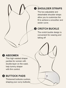 1pc Women Waist Shaping Tummy Control One-Piece Padded Camisole With Adjustable Strap - Black - View 7