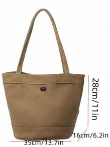 Dikke canvas tas voor dames, geschikt voor woon-werkverkeer, school, winkelen, aanpasbare tekst