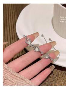 闪耀心形锆石手链，精致清新简约学生友情手链，2025新款