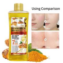 5pcs Turmeric Body Oil, Massage Oil ForFace, Legs, Hands And Back, NaturalIngredients, Suitable For All SkinTypes, Skin Care, Moisturising, WithTurmeric Aroma, Suitable For BothMen And Women