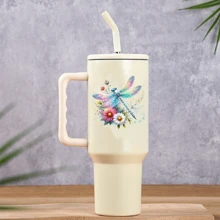 1 st (20 verschillende patronen kunnen vrij worden gesneden) Dragonfly & Flower Series Design Heat Transfer Paper, waterdicht voor glazen bekers, roestvrijstalen rolvinyltransferpapier, UV DTF, geschikt voor 16OZ-bekers, koelkasten, laptops, mokken en andere vlakke oppervlakken, waterdichte doe-het-zelfdecoratie (bekers niet inbegrepen)