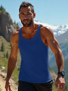 Men Youth Lightweight Soft Fabric Quick Drying Pullover Crew Neck Basic Model Casual Simple Mountain Climbing T-Shirts Tank Tops Sweatshirts Classic Fit Vest Men Thanksgiving Spring, Summer, And Autumn Holiday Outdoor Sport Men Clothing