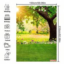 Spring Easter Backdrop For Photography Nature Forest Scenery Tree Grass Sunshine Wall Decor Floral Photo Background Photoshoot Banner