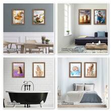 16x20 Picture Frame, Set Of 2 Picture Frames Plexiglass And Composite Wooden Rustic Rounded Corners Poster Frame For Wall Mount With Hanging Hardware(Brown)