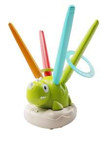 3 合 1 儿童恐龙火箭发射器，带铁环和跳绳的感官训练玩具，适合男孩和女孩的互动礼物 - 彩色 - 查看 5