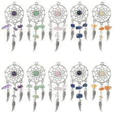 30pcs Dream Catcher Charms Natural Crystal Bohemian Charms Chakra Energy Dream Catcher Charms For Jewelry Making Bulk - 30pcs Color - View 1