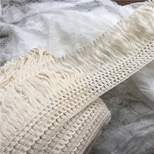 1yard Wide Edge Tassel Lace Trim, DIY Handicraft And Garment Decoration Accessory For Sewing And Weaving - Beige - View 3