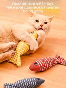 猫爱好者和猫妈妈喜欢的玩具猫爱好者和猫妈妈喜欢薄荷毛绒鱼抓棒咀嚼玩具，适合小猫和猫爱好者和猫妈妈喜欢，自娱自乐，缓解无聊