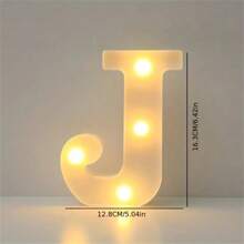 16cm Luce a LED con lettere, luce notturna illuminata con alfabeto e numeri, adatta per decorazione di casa, bar, matrimonio, festa di compleanno - Bianco - Visualizzare 23