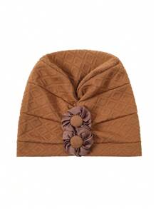 1pc Women's Soft Satin Bonnets With Floral Design - Lightweight, Elastic Sleep Caps For Chemotherapy, Makeup Removal, Beach & Outdoor Use - Multicolor - View 11