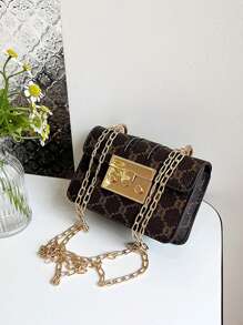 1pc Pu 时尚复古迷你时尚硬币小方包，百搭小众设计时尚单肩斜挎包，舒适的肩带，顺滑的长款，百搭不挑剔，适合日常外出、游玩、上学、通勤使用，是送给朋友的完美礼物 - 迷你方包 - 查看 7