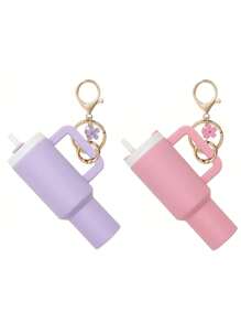 Juego de 1/2/3/5/8 piezas de llavero con mini vaso, lindos encantos con vaso para mujer para bolso, mochila, botella de agua mini - Estilo callejero, multicolor, accesorios del llavero, encantos para bolsos, vasos, 5/3/2/1 llaveros, accesorios para bolsos, encantos para bolsos de mano, caja de almacenamiento de lápiz labial, accesorios para bolsos, llavero de mini vaso, llavero de mini vaso para llavero o bálsamo labial, llavero lindo de vaso