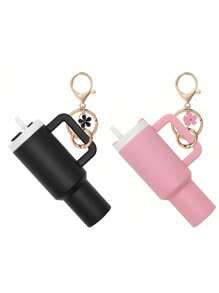 Juego de 1/2/3/5/8 piezas de llavero con mini vaso, lindos encantos con vaso para mujer para bolso, mochila, botella de agua mini - Estilo callejero, multicolor, accesorios del llavero, encantos para bolsos, vasos, 5/3/2/1 llaveros, accesorios para bolsos, encantos para bolsos de mano, caja de almacenamiento de lápiz labial, accesorios para bolsos, llavero de mini vaso, llavero de mini vaso para llavero o bálsamo labial, llavero lindo de vaso