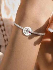 1 pièce Perle de charme en argent sterling 925 à la mode représentant une vieille femme bienveillante, pour femmes, convient aux bracelets, joncs, bijoux faits main. Cadeau pour petite amie. Bijoux de haute qualité pour dames