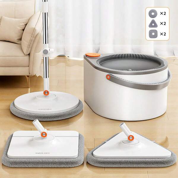 Joybos 360 Spin Mop And Bucket Set - Microfiber Mop With Spin Wringer - Telescopic Mop Handle And Bucket With 6 Reusable Pads - Lightweight And Durable For All Floor Types