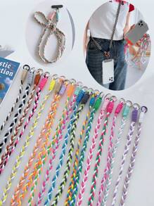 1 Stück bunte Handyhalter - lange Handyhalter-Anhänger, süßes Design, angenehmer Tragekomfort, Zufällige Farbe Metallkarabiner, ein Geschenk für Mutter, Familie, Freunde, Geburtstag, Urlaubshandy-Charm, Handykette