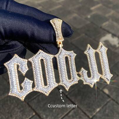 Customized Rhinestone Pendant Letter Necklace, Hip Hop Style Uppercase Chain Jewelry Charm,Silver,Stylish,Colorful,Vintage,Hipster,Simple,Y2k,2000s Fashion,Custom,Personalized,Unique,Ideal Gifts For Him,Ideal Gifts For Her,Her,Boyfriend,Girlfriend,Dad,Mom,Family,Friends,For Anniversaries,For Birthdays,For Graduation,For Prom,For Party