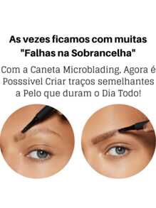 Eyebrow And Beard Pen Natural Thread Effect Waterproof 24hr Black Color - Black - View 6