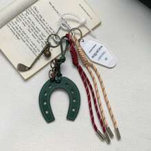 Anchor Red Horseshoe Shaped, Fashionable Bag Charm, Handcrafted Rope, Mini Golf Club, Couples Keychain, Car Keychain, Holiday Gift