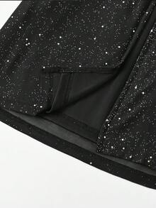 秋冬新款欧美女装性感包臀开叉晚礼服时尚露肩长袖半透网纱敬酒服中长款女晚礼服聚会礼服婚宴酒会礼服