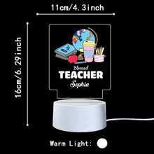 1Pc Customized Name Teacher Creative Gift 3D Light Illusion LED Night Light Warm Light Birthday Gift Christmas Gift Decoration Desk Lamp Night Light,A Gift For The Teacher, A Graduation Gift Gifts - Multicolor - View 17