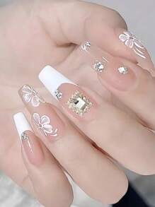 10 Pieces In A Pack And 30 Pieces In A Box For Nail Art Nail Accessories, Exquisite Inlaid With Diamonds, Colorful Gemstones, Mixed Materials, Nail Charm, Diy Nail Supplies Nails Nail Charms