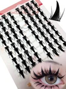 32 Hàng/10 Hàng (256 Cái/80 Cái) Dung Lượng Cao Manga 256 Cái Kiểu Mắt Mèo DIY Cụm Nối Mi Riêng Biệt Cụm Mi Tự Nhiên Phân Đoạn Bó Cụm Mi, Cụm Mi Mắt, Lông Mi Riêng Biệt, Lông Mi, Lông Mi Giả - màu đen - Xem 8