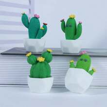 1 pieza/4 piezas Planta suculenta maceta realista de resina linda, decoración de escritorio pequeña de resina, artesanía creativa de resina