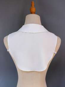 1件装多层彼得潘领时尚可拆卸假翻领装饰，优雅学院风，适合春、夏、秋、冬四季穿着，亦可用于圣诞装饰。