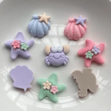 20 piezas de cabujones de resina con diseño de estrellas de mar y conchas serie marina linda para manualidades, decoración y accesorios de joyería DIY -JJ10