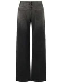 Women Wide Leg Jeans Low Rise Baggy Straight Leg Jeans Loose Boyfriend Jeans Casual Denim Pants Y2k Streetwear - 灰色 - 查看 6