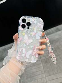 蝴蝶设计挂绳手机壳 - 基本保护性手机壳兼容 Iphone 11/12/13/14/12 Pro Max/11 Pro/14 Pro/15/XS Max/X/XR/7/8/8 Plus/16，生日、女朋友、男朋友的完美礼物 - 超级防震、防刮 - 彩色 - 查看 2